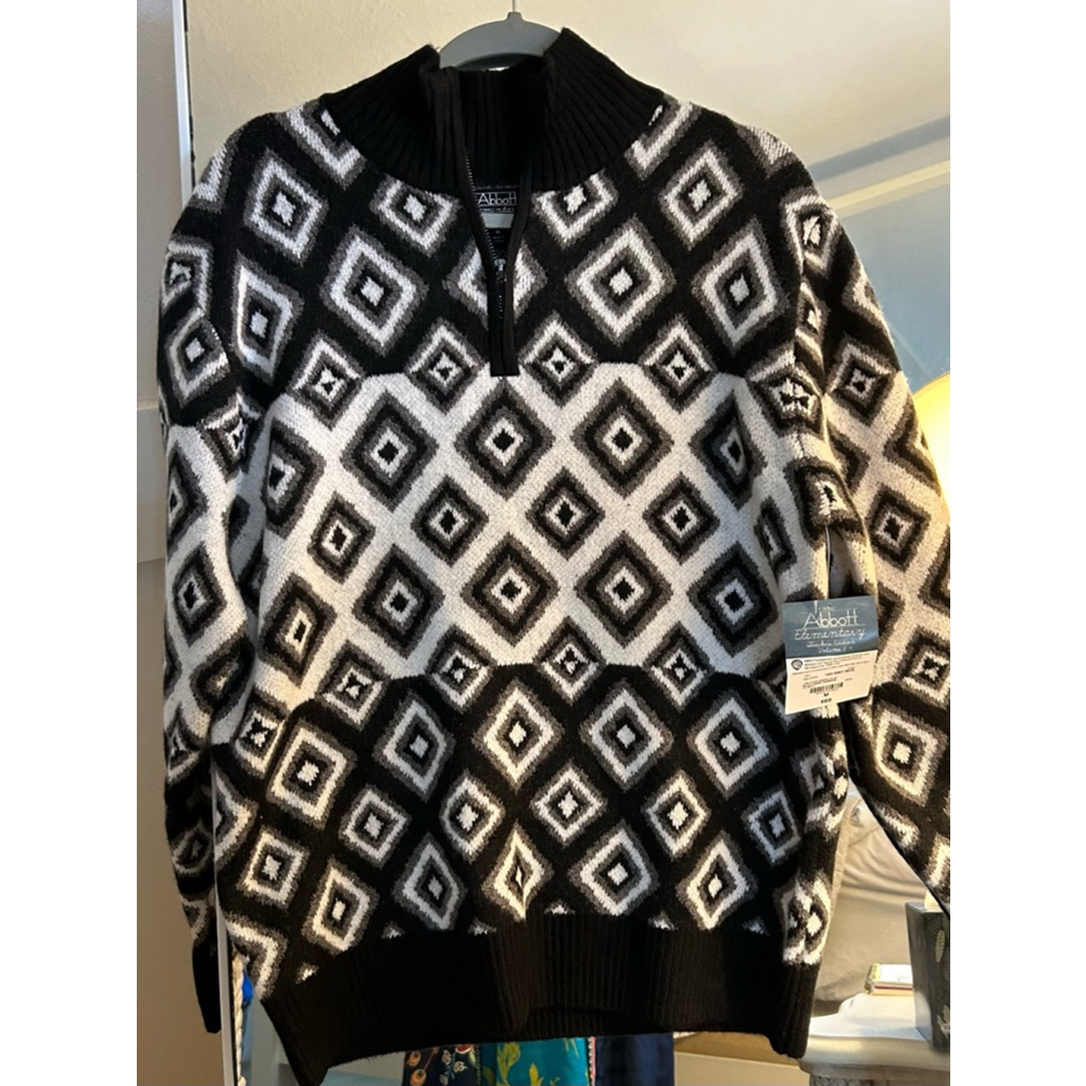 NEW ABBOTT ELEMENTARY Mens Super Soft Long Sleeve Diamond Pullover M $69
